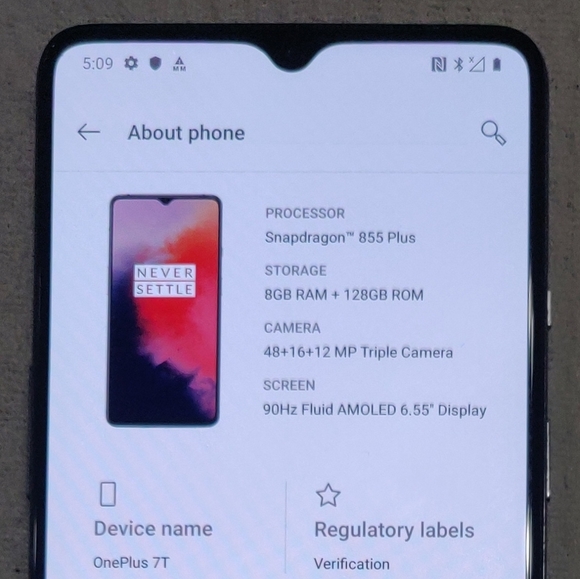 T-mobile Oneplus 7T Unlocked Smart Phone - Picture 4 of 6